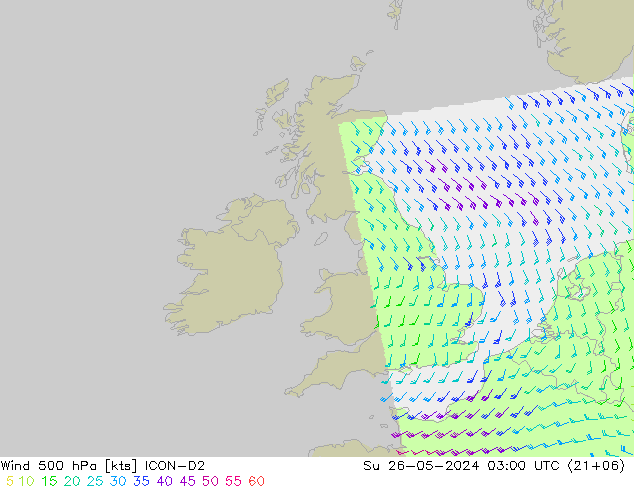 Wind 500 hPa ICON-D2 Su 26.05.2024 03 UTC