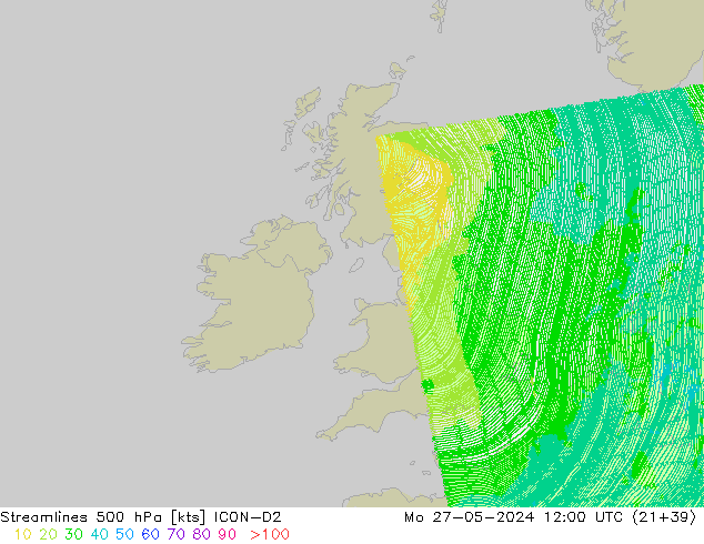 Stroomlijn 500 hPa ICON-D2 ma 27.05.2024 12 UTC