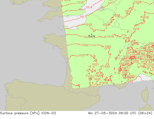 Bodendruck ICON-D2 Mo 27.05.2024 06 UTC