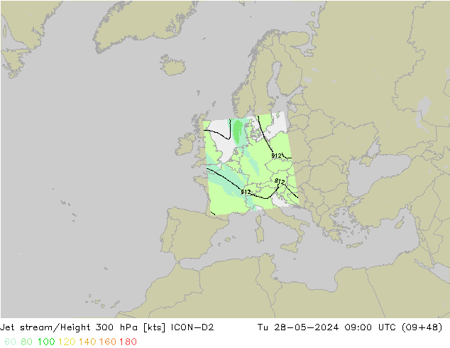 Courant-jet ICON-D2 mar 28.05.2024 09 UTC