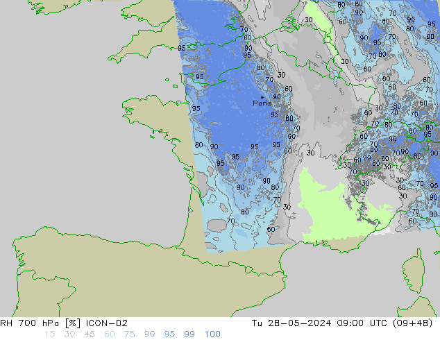 RV 700 hPa ICON-D2 di 28.05.2024 09 UTC