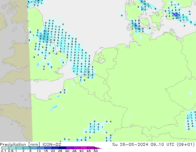 осадки ICON-D2 Вс 26.05.2024 10 UTC