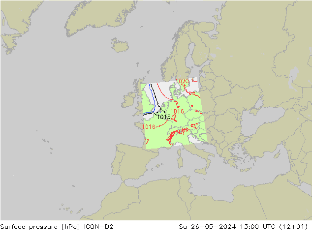 pression de l'air ICON-D2 dim 26.05.2024 13 UTC