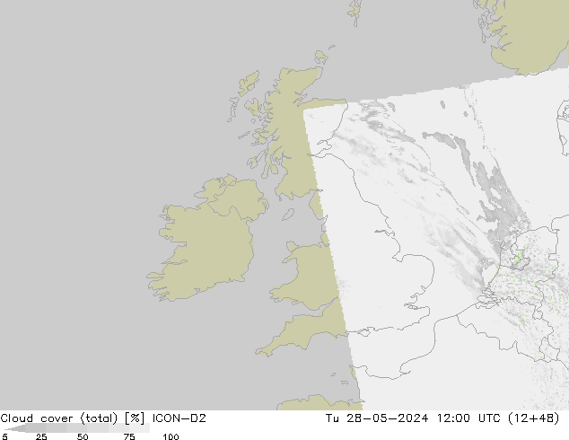 Nubi (totali) ICON-D2 mar 28.05.2024 12 UTC