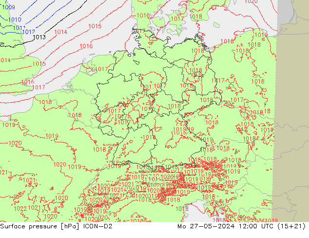 Bodendruck ICON-D2 Mo 27.05.2024 12 UTC