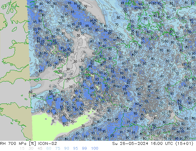 RH 700 hPa ICON-D2 So 26.05.2024 16 UTC