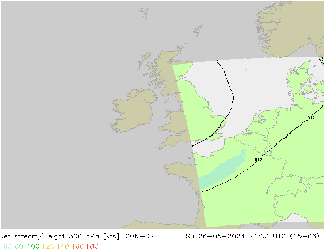 Corrente a getto ICON-D2 dom 26.05.2024 21 UTC