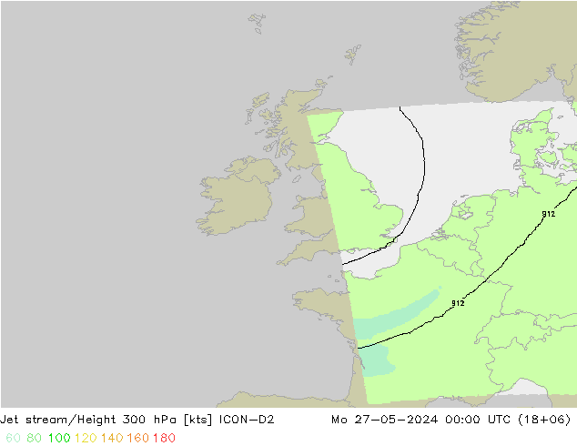 Corrente a getto ICON-D2 lun 27.05.2024 00 UTC