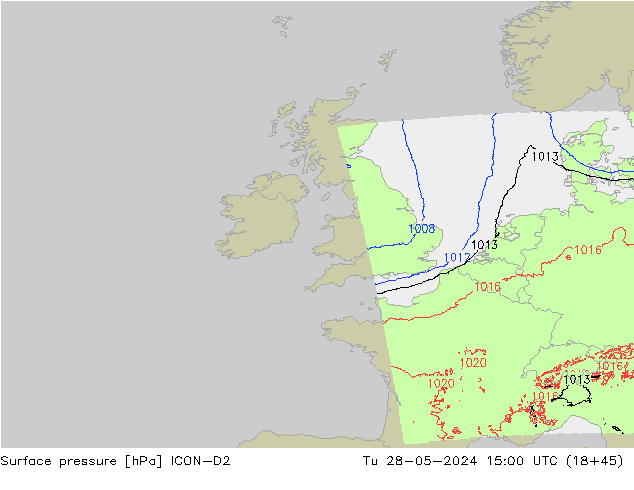 Yer basıncı ICON-D2 Sa 28.05.2024 15 UTC