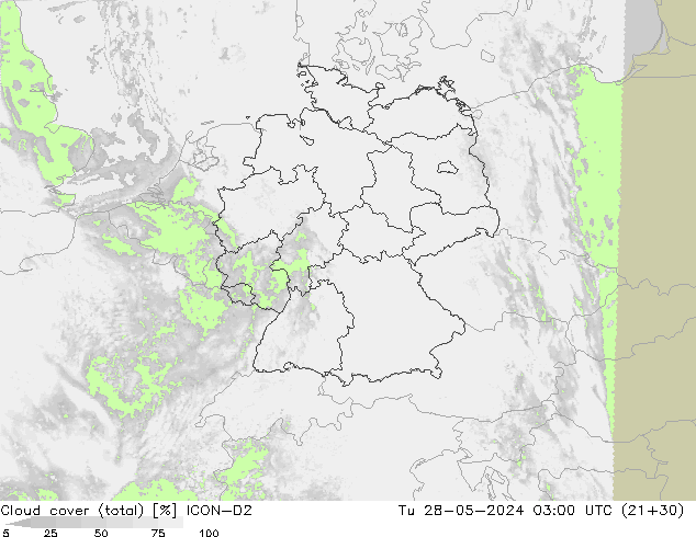 облака (сумма) ICON-D2 вт 28.05.2024 03 UTC