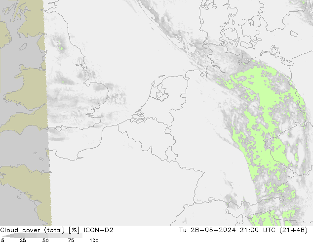 云 (总) ICON-D2 星期二 28.05.2024 21 UTC