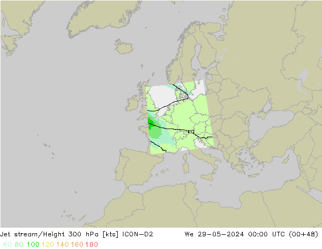 Jet Akımları ICON-D2 Çar 29.05.2024 00 UTC