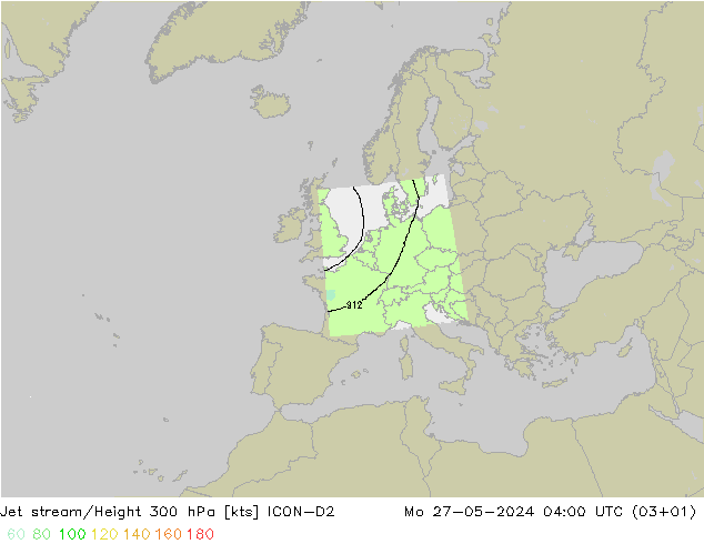 Courant-jet ICON-D2 lun 27.05.2024 04 UTC