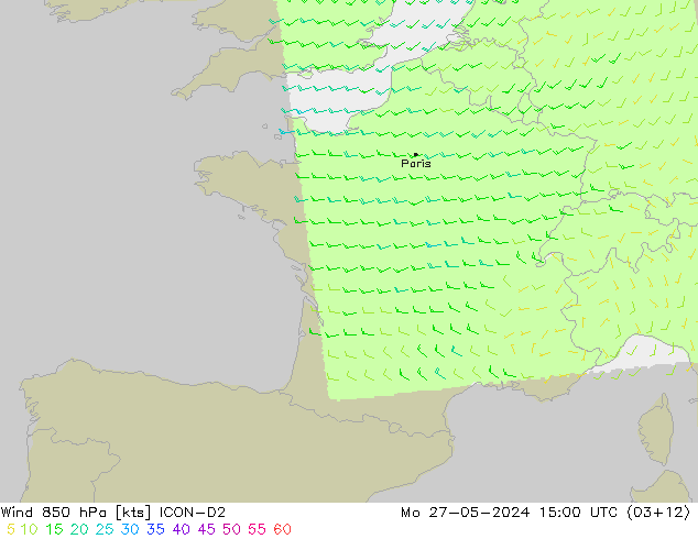 Wind 850 hPa ICON-D2 Mo 27.05.2024 15 UTC