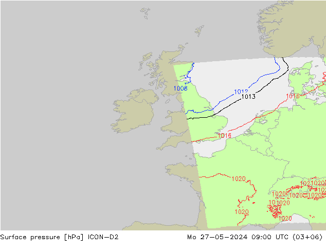 Bodendruck ICON-D2 Mo 27.05.2024 09 UTC