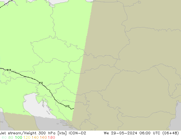 Jet Akımları ICON-D2 Çar 29.05.2024 06 UTC