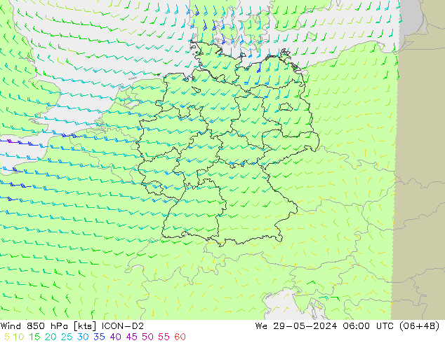  850 hPa ICON-D2  29.05.2024 06 UTC