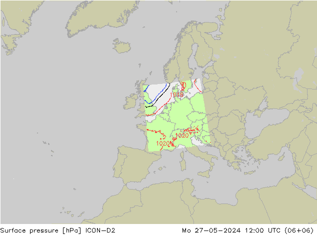 Luchtdruk (Grond) ICON-D2 ma 27.05.2024 12 UTC