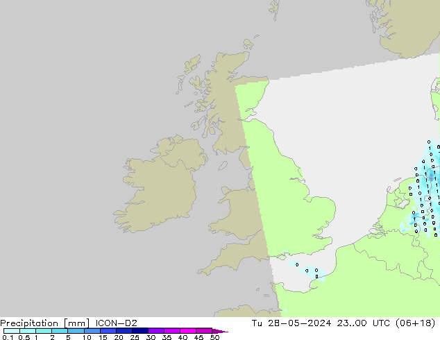 Neerslag ICON-D2 di 28.05.2024 00 UTC