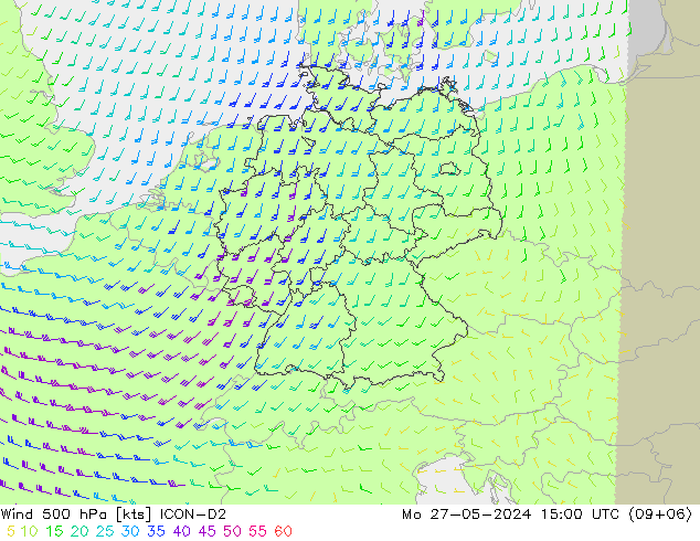 Wind 500 hPa ICON-D2 Mo 27.05.2024 15 UTC