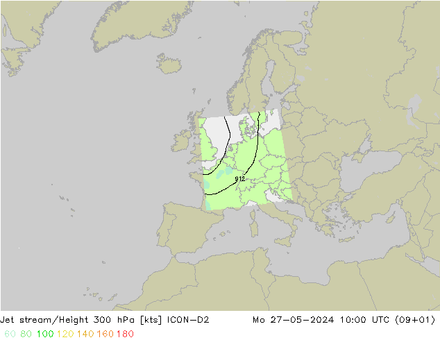 高速氣流 ICON-D2 星期一 27.05.2024 10 UTC