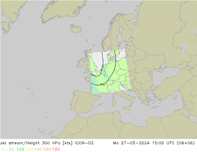 高速氣流 ICON-D2 星期一 27.05.2024 15 UTC