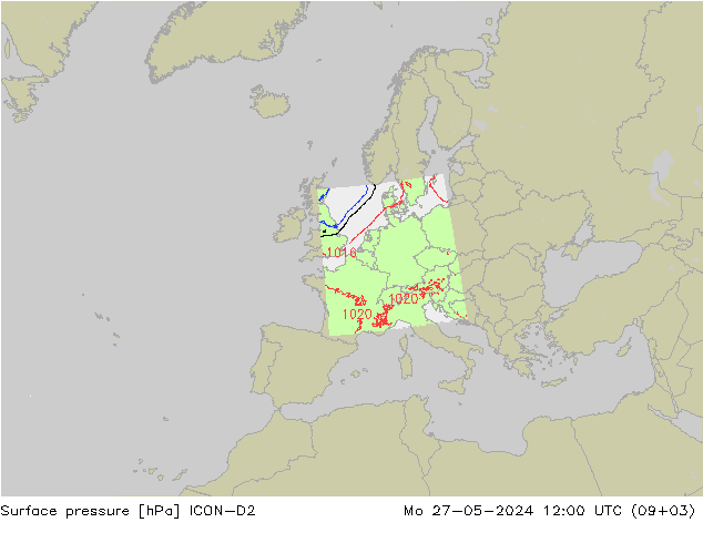 Bodendruck ICON-D2 Mo 27.05.2024 12 UTC