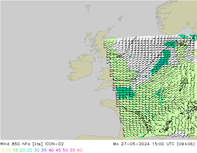 Wind 850 hPa ICON-D2 Mo 27.05.2024 15 UTC