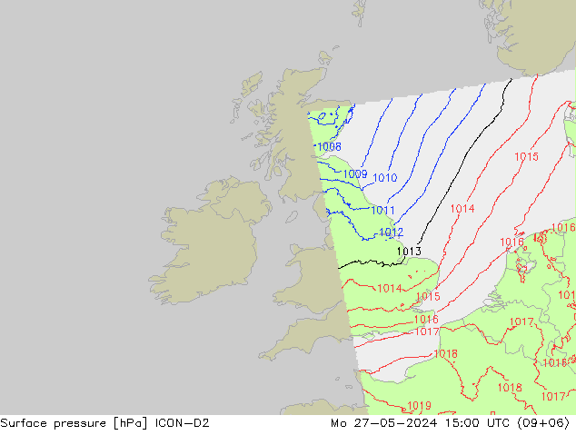 приземное давление ICON-D2 пн 27.05.2024 15 UTC