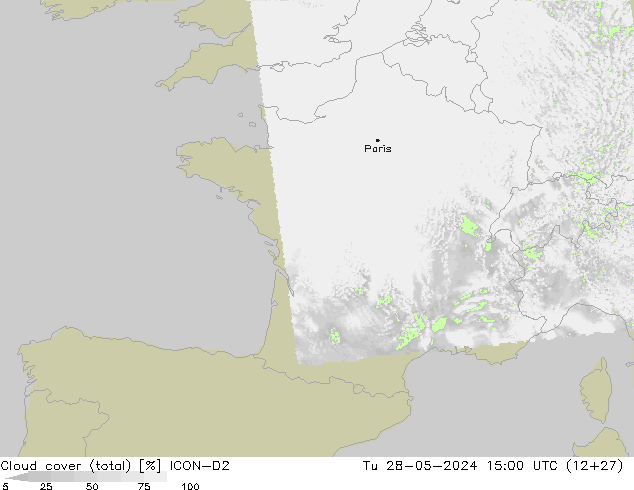 облака (сумма) ICON-D2 вт 28.05.2024 15 UTC