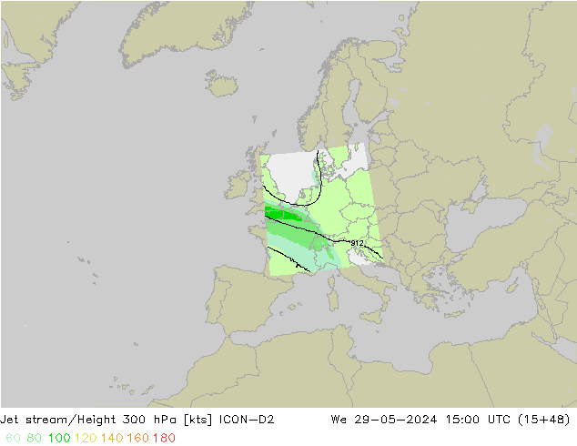 Jet Akımları ICON-D2 Çar 29.05.2024 15 UTC