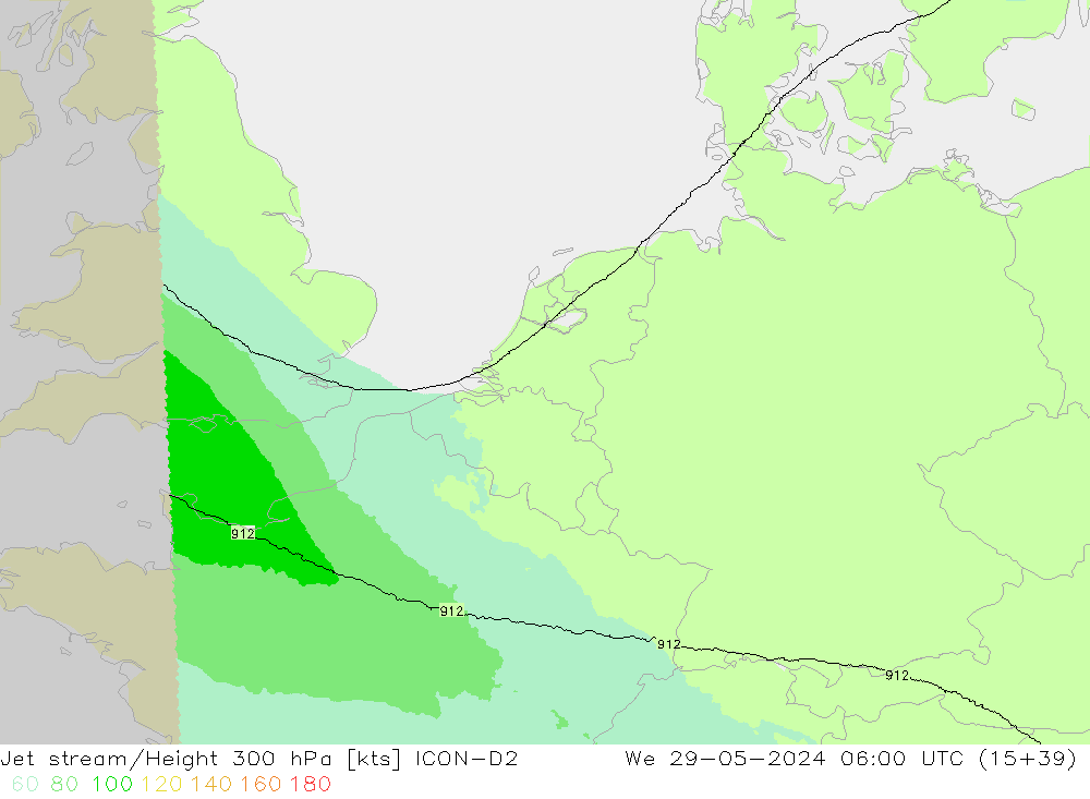 Courant-jet ICON-D2 mer 29.05.2024 06 UTC