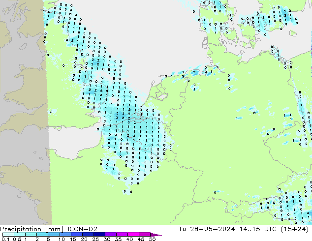 precipitação ICON-D2 Ter 28.05.2024 15 UTC