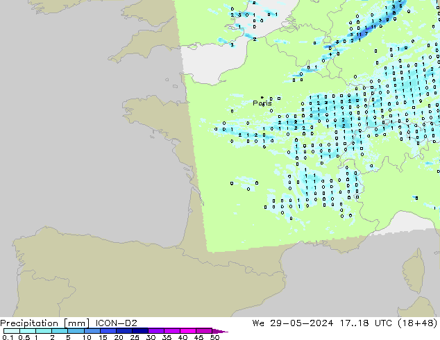 precipitação ICON-D2 Qua 29.05.2024 18 UTC