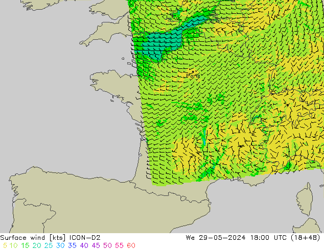  10 m ICON-D2  29.05.2024 18 UTC