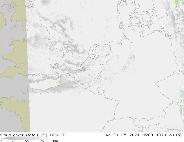 nuvens (total) ICON-D2 Qua 29.05.2024 15 UTC