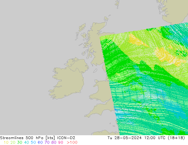 Stroomlijn 500 hPa ICON-D2 di 28.05.2024 12 UTC