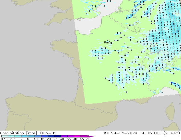 opad ICON-D2 śro. 29.05.2024 15 UTC