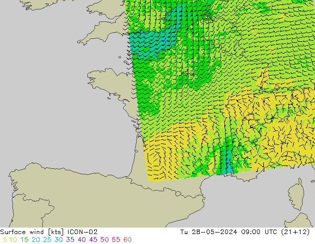  10 m ICON-D2  28.05.2024 09 UTC