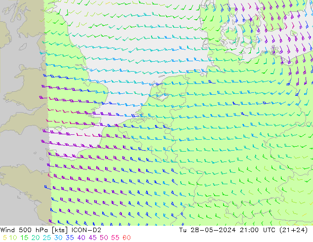  500 hPa ICON-D2  28.05.2024 21 UTC