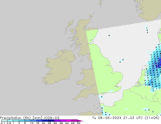 Nied. akkumuliert (6Std) ICON-D2 Di 28.05.2024 03 UTC