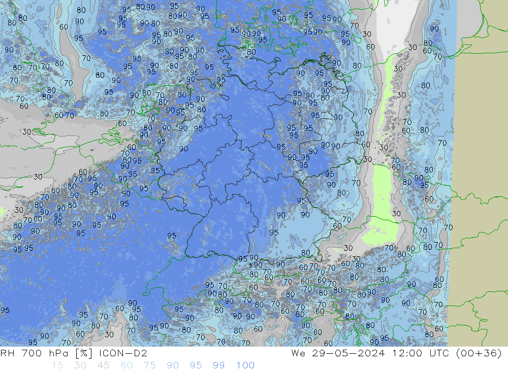 RV 700 hPa ICON-D2 wo 29.05.2024 12 UTC