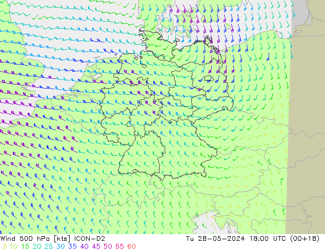  500 hPa ICON-D2  28.05.2024 18 UTC