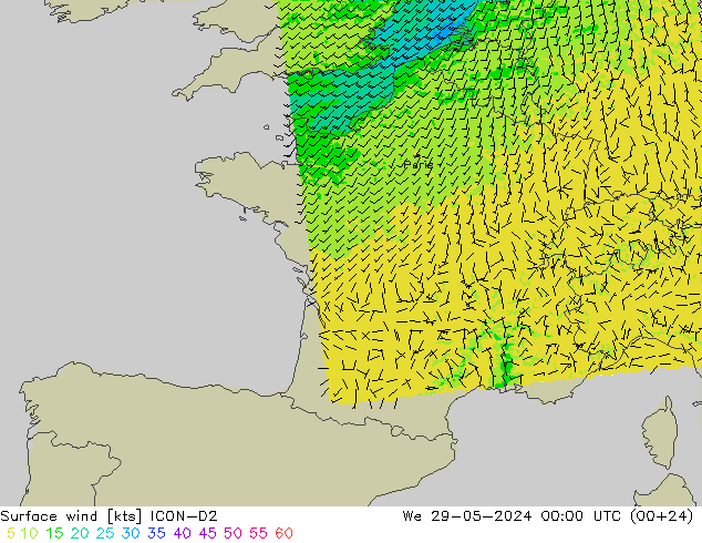  10 m ICON-D2  29.05.2024 00 UTC