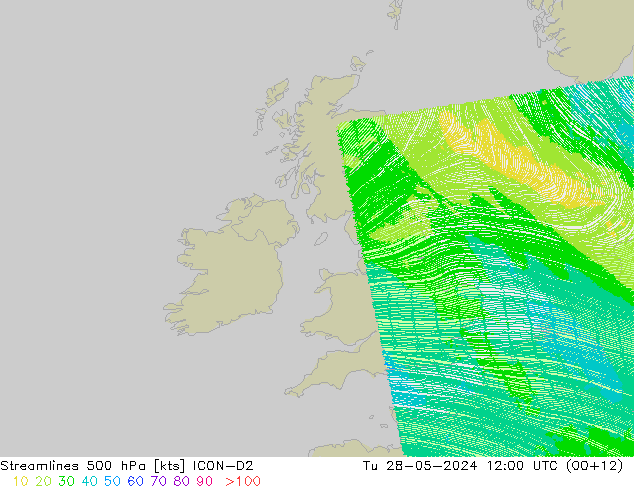 Rüzgar 500 hPa ICON-D2 Sa 28.05.2024 12 UTC