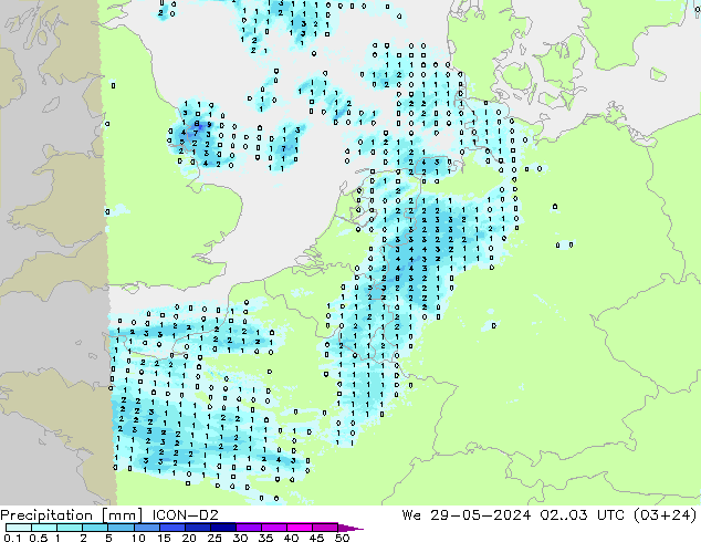 precipitação ICON-D2 Qua 29.05.2024 03 UTC