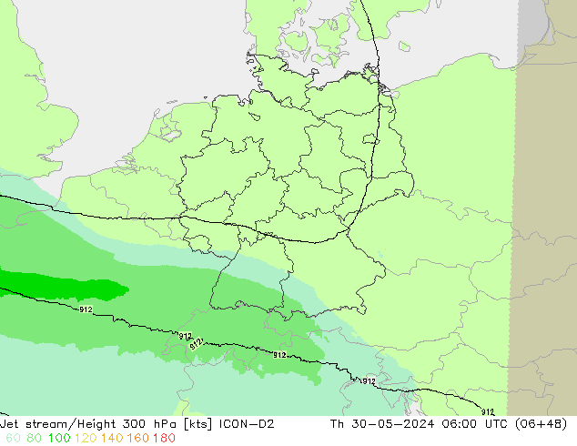 Jet Akımları ICON-D2 Per 30.05.2024 06 UTC