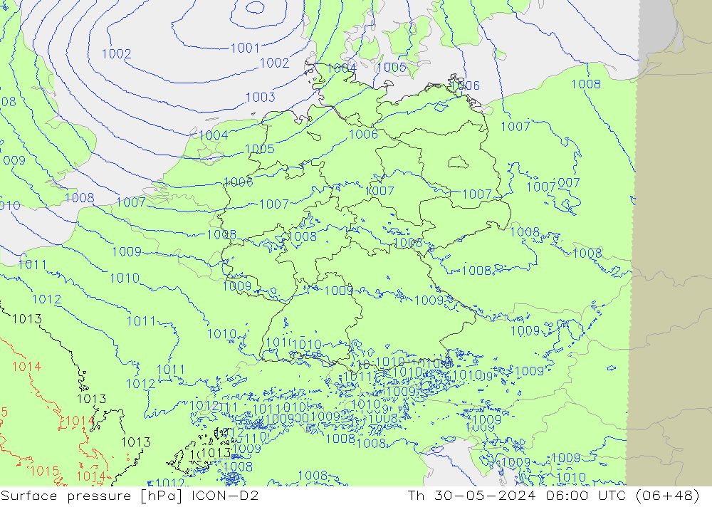 Yer basıncı ICON-D2 Per 30.05.2024 06 UTC