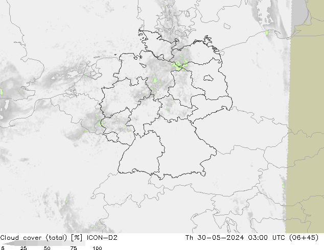 облака (сумма) ICON-D2 чт 30.05.2024 03 UTC