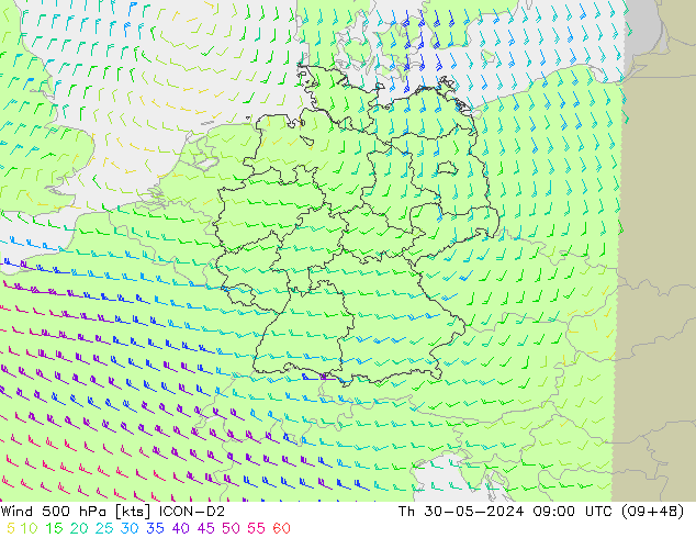  500 hPa ICON-D2  30.05.2024 09 UTC